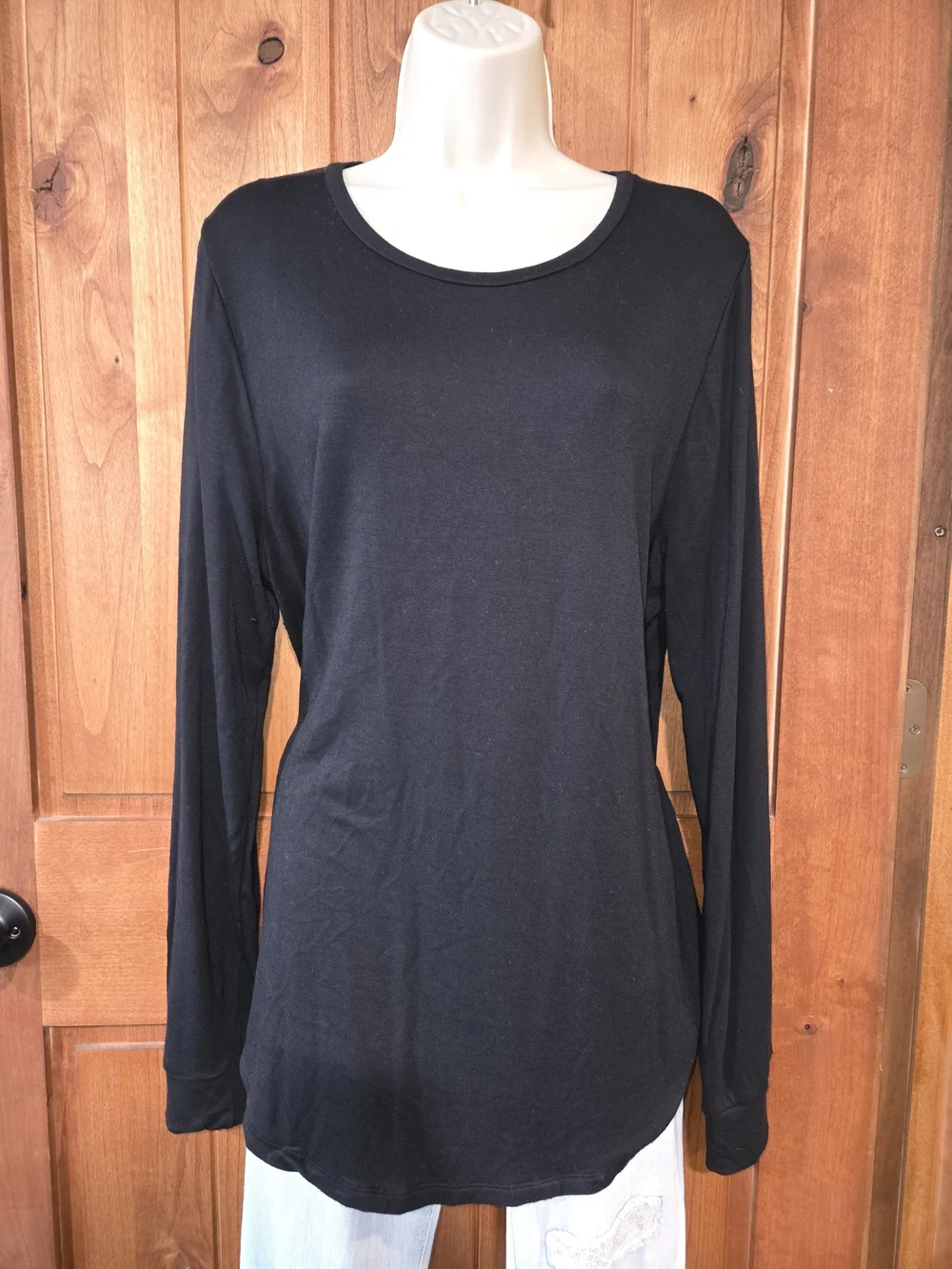 J. Crew Black Long Sleeve Scoop Neck Tee‎